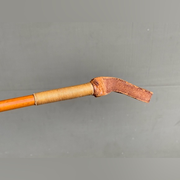 Antique Stag Antler Sterling Silver Wood Leather Horse Riding Crop Equestrian - Picture 7 of 16